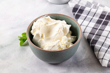 Chream cheese in the bowl