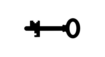 A silhouette of an old key, symbolizing secrets or access.