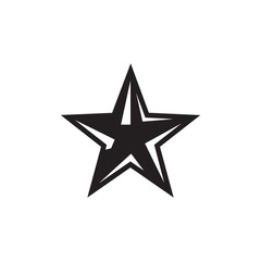 Obraz premium Sharp black five pointed star shape silhouette isolated on white background silhouette