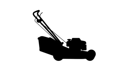 Fototapeta premium The silhouette of a lawnmower