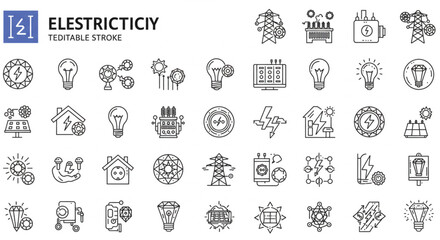 Hand-drawn alphabet and icon set vector illustration for business and web design