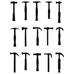 Hammer Silhouettes Collection Tool Icons Construction Carpentry Design