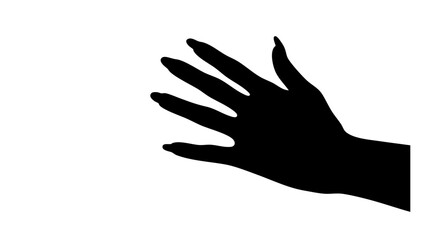 Silhouette of a graceful hand, fingers elegantly spread.