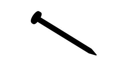 A close-up, isolated shot of a single nail, ideal for illustrative or symbolic purposes.