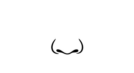 A minimalistic outline of a nose on a clean background.