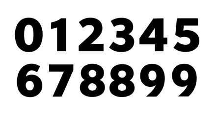 Numbers 0 to 9 isolated, a simple numerical representation. 