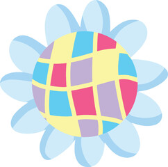 Colorful mosaic flower with petals