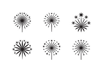 fireworks icon silhouette vector illustration
