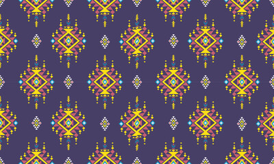 Ethnic ikat seamless pattern in tribal. Aztec geometric ethnic ornament print. Ikat pattern style....