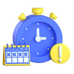 Deadline 3D Icon Colorful Design