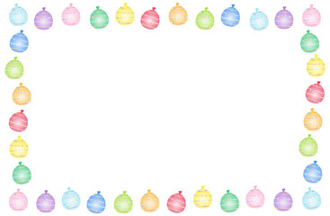 ふんわり水風船 フレーム 四角 カラフル