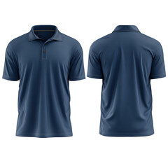 Fashionable Unisex Dark Blue Polo T Shirt Front View