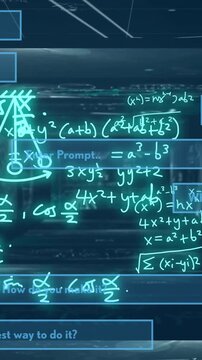 Animating mathematical equations and questions in futuristic classroom setting