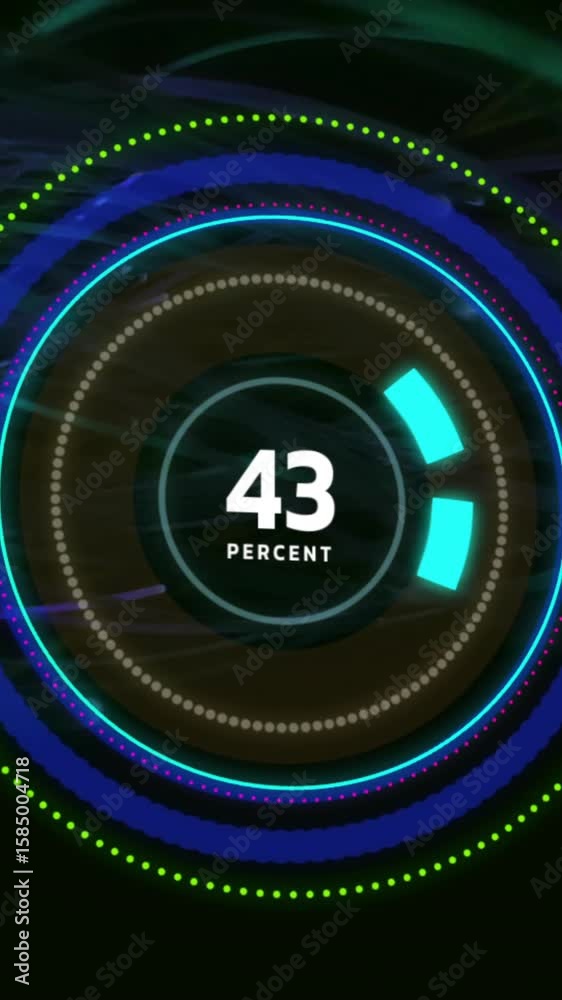 Poster animation showing circular progress indicator at 51 percent with glowing dynamic lines