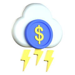 Money Crisis 3D Icon Colorful Design