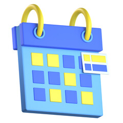 Monthly Schedule 3D Icon Colorful Style
