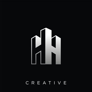 hh building logo vector Modern Building Icon Design Luxury Residential 