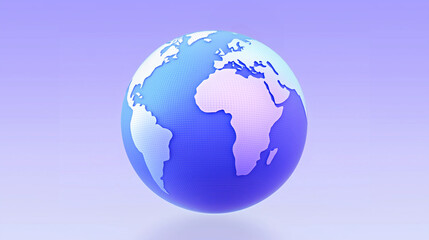 Fototapeta premium 3D globe illustration with purple blue gradient background
