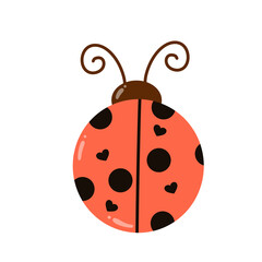 Cute Orange Ladybug with Heart Spots