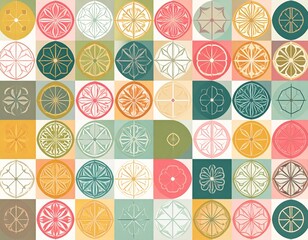 Geometric Background for Mid-Autumn Festival and Chinese New Year