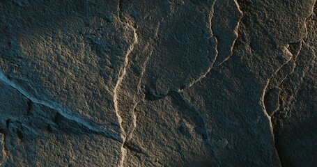 Close-up of cracked rock with layered geological texture