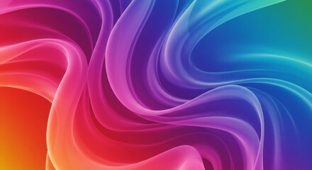 Smooth gradient waves of vibrant rainbow colors flowing together