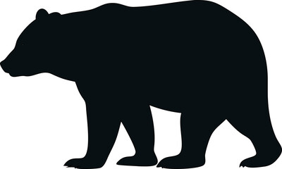 Powerful bear silhouette in motion, ideal for forest or animal icon sets.