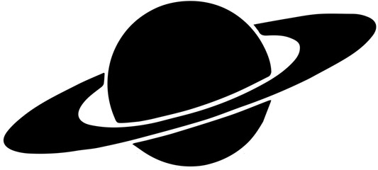 saturn silhouette vector illustration © Retno