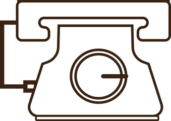 Vintage Telephone Set Communication Diagram PNG – Isolated Illustration of Old Analog Telephony and Classic Communication Technology on Transparent Background