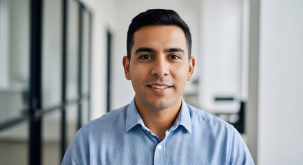 Portrait of a Smiling Young Hispanic Businessman.