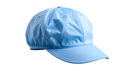 Light and blue medical disposable cap isolated on transparent background PNG form