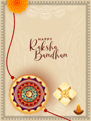 Beautiful Happy Raksha Bandhan Indian festival celebration card