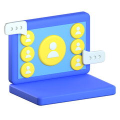 Online Forum 3D Icon Colorful Style