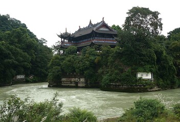 chinese pavilion in the park