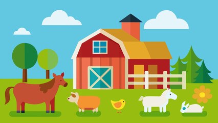 Fototapeta premium farm animals farm animals