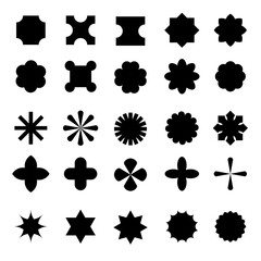 set of abstract shapes design elements