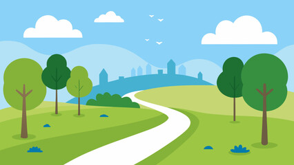 Obraz premium summer landscape with trees