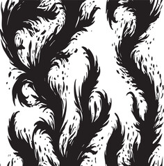 Obraz premium Abstract Black Ink Splatter and Textured Swirls Pattern