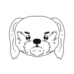 Outline black white coloring animal head different. Monkey, bear, fox, deer, tiger, dog, cat, lion,koala,goat, monkey,owl. coloring book