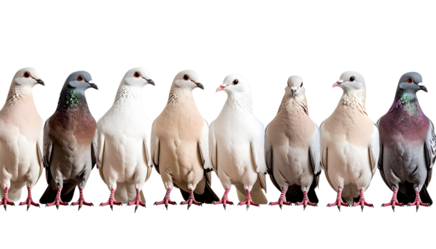 ideal for bird sitting in a line unique isolated on transparent background. Png - Powered by Adobe