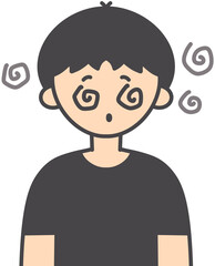 Dizzy Cute Character Expression Illustration