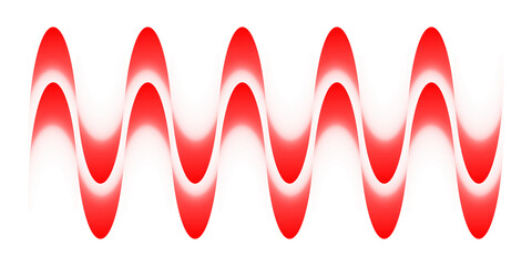 High-Frequency Red and White Wave Pattern – Repeating Vibrant Soundwave-Style Design with Modern Tech Feel Overlay on Transparent background.
