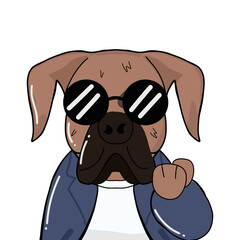 Buldog variant activity and costume cartoon design illustration.Abstract fashion drawing for t-shirts. creative design for girls. Illustration in modern style for clothes