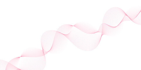 Smooth wave abstract vector background layout design.background image with dynamic curves.Abstract pink futuristic blend waves lines technology background and sound wave lines on white background.	