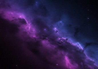 Obraz premium Fantasy Nebula Space Background with Glowing Stars and Clouds