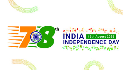78th india independence day logo with ashoka chakra and tricolor design on transparent background