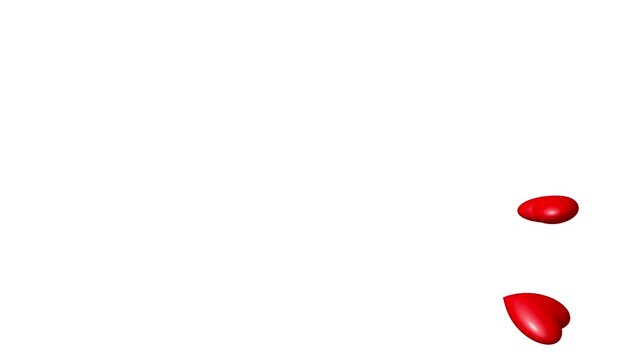 eine Reihe roter Herzen wird in die H&ouml;he geworfen