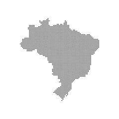 Obraz premium brazil dotted halftone map vector illustration. brazil geographic map on a white background for banner, website, infographic, education