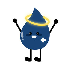 Cute Holy Water Drop Cartoon Character