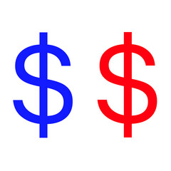 red and blue dollar sign
